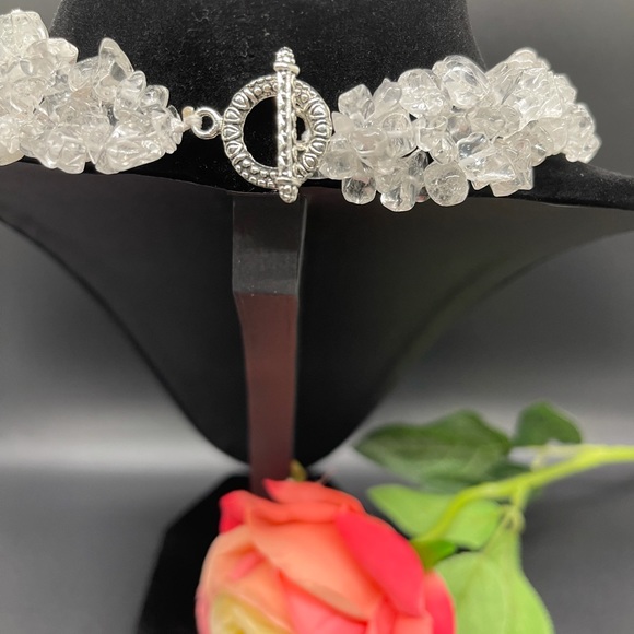 Clear Quartz Necklace Earring and bracelet set - Picture 5 of 9